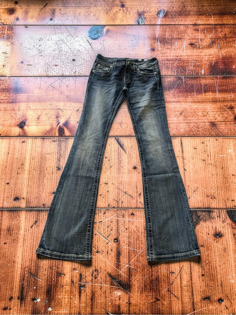 Miss Me Women's Wash Flared Jeans - Classic Stretch Denim Size 27 YT21